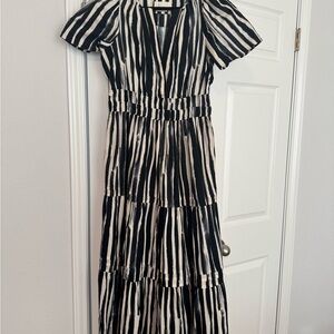 Anthropologie Somerset Dark Navy and White Maxi Dress
